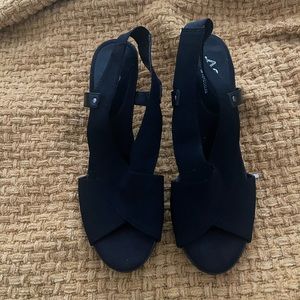 Black high heel sandals. Worn once. Size 8 1/2 Aerosole brand